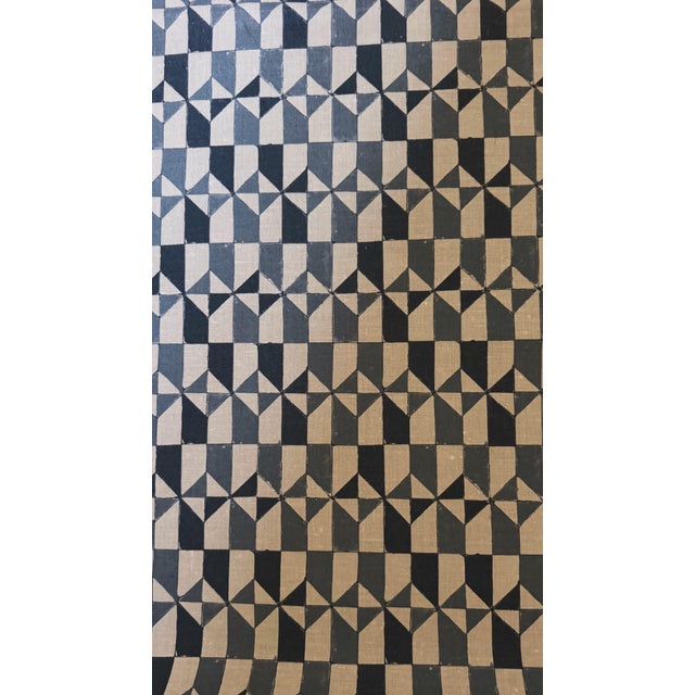 Traditional Heather Chadduck Textiles Harley Cornflower Blue Linen Fabric 2 1/2 Yards For Sale - Image 3 of 7