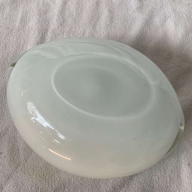 1950s Vintage Murano Glass Alfredo Barbini Bullicante White Cased Glass With Gold Aventurine Flecks 2.4 LBS For Sale - Image 5 of 5