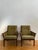 Mid-Century Modern Mid 20th Century Pair of High Back Danish Modern Oak & Moss Green Mohair Lounge Chairs Attributed to Durup For Sale - Image 3 of 18