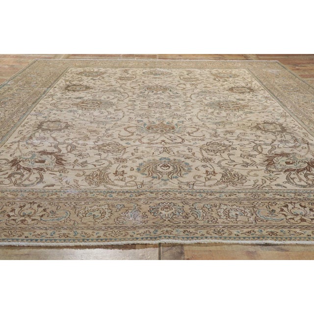 Textile Vintage Persian Tabriz Rug - 09'11 X 12'09 For Sale - Image 7 of 9