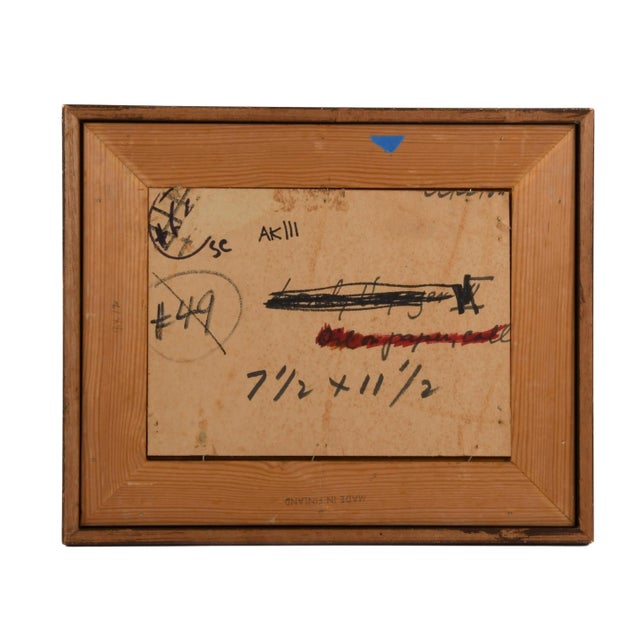 Framed Signed J. Akston "Untitled" Abstract Landscape Oil on Board For Sale In Greensboro - Image 6 of 11