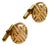 1960s 14k MCM Round Chinese "Longevity" Cufflinks Circle Cut Men's Cufflinks, Pair For Sale