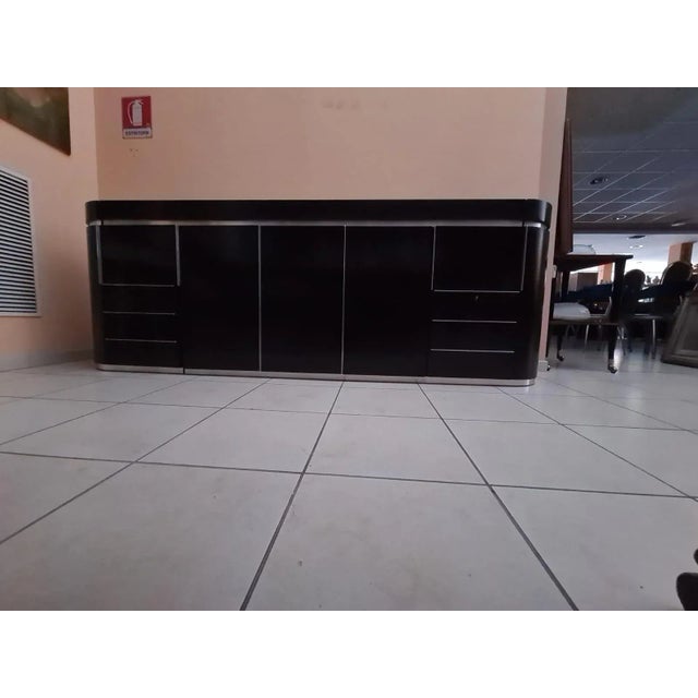 Round Sideboard in Wood and Steel, 1980s For Sale - Image 5 of 16