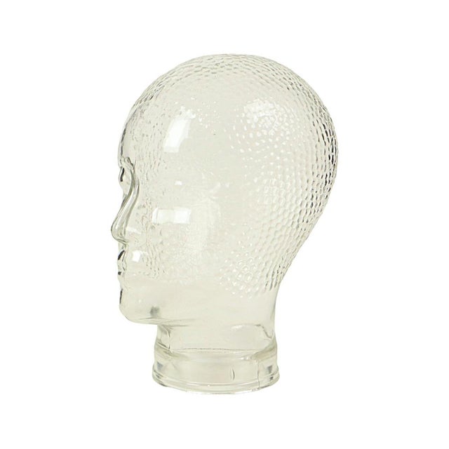 Vintage Glass Display Head, 1960s For Sale - Image 6 of 12