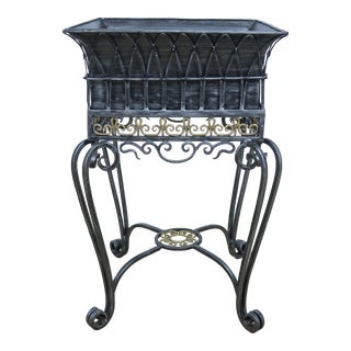 Maitland Smith Iron & Brass Planter For Sale