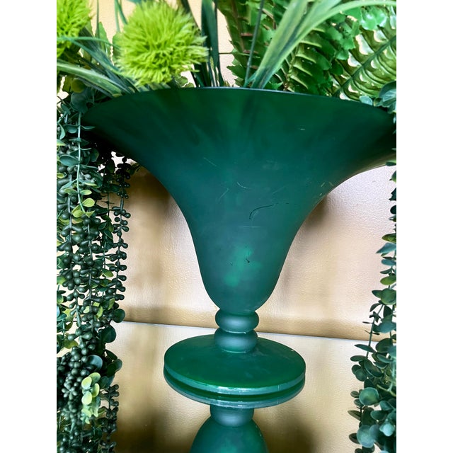 English Large 1980s Spanish Artisan Green Glass Centerpiece Bowl For Sale - Image 3 of 12