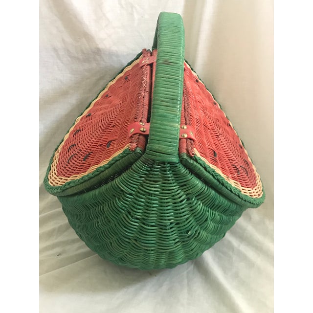 Vintage Double Sided Watermelon Picnic Basket Chairish