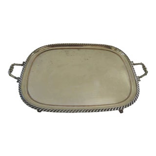 Early 19th Century Rectangular footed Sheffield Tray For Sale
