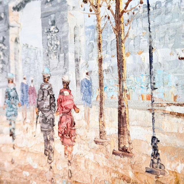 French Provincial Vintage J. Bardot Signed Oil Painting, Paris Street Scene With Arc De Triomphe, Gilt Frame For Sale - Image 3 of 6