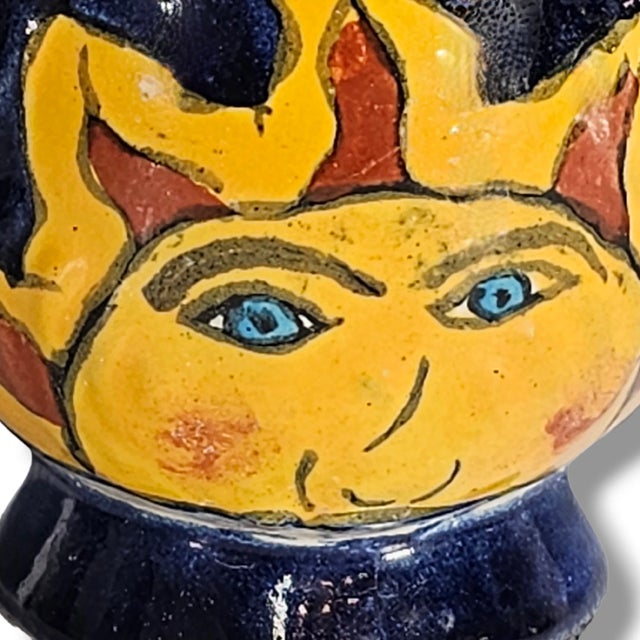 Mexican Ceramic Sun Vase Home Décor Vase For Sale - Image 10 of 13
