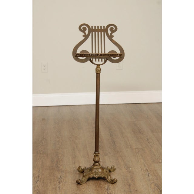 Brass Vintage Brass Lyre Music Stand For Sale - Image 8 of 12