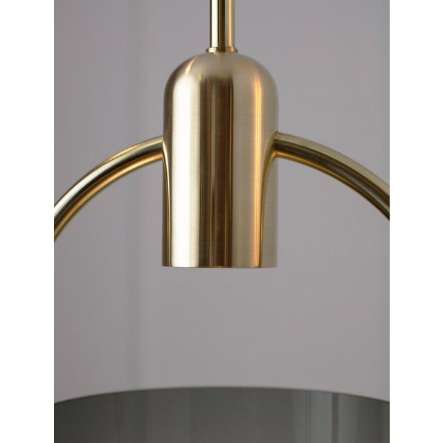 Gold Arc Well Pendant Lamp in Smoked Glass and Brass by Allied Maker, 2018 For Sale - Image 8 of 11