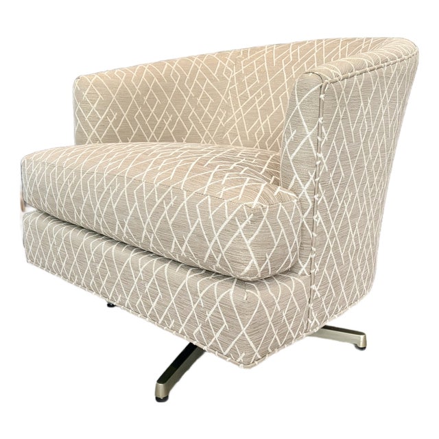 Lexington Upholstery Graves Chair Custom Fabric Grade 1,Polished Brass For Sale
