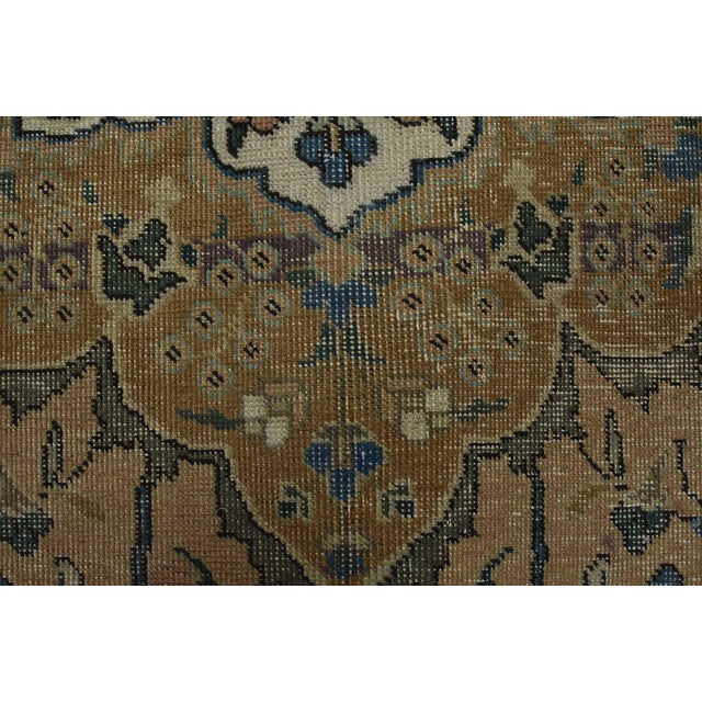 Tabriz Rug 9’2” X 12’2” Pink Wool Vintage Distressed Hand-Knotted Carpet For Sale - Image 11 of 15