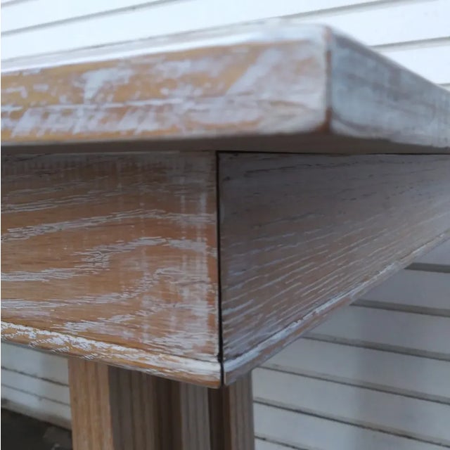 1980s Vintage Bleach Oak Wood Large Table Chairish