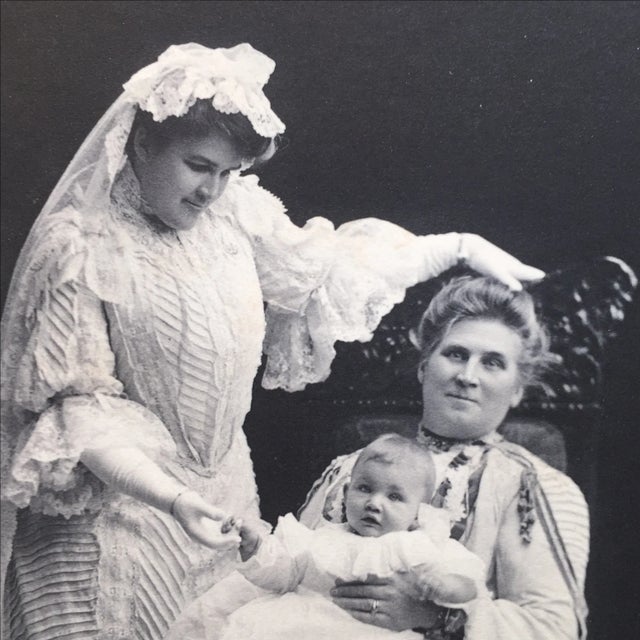 Antique Portrait of Three Generations For Sale - Image 4 of 4