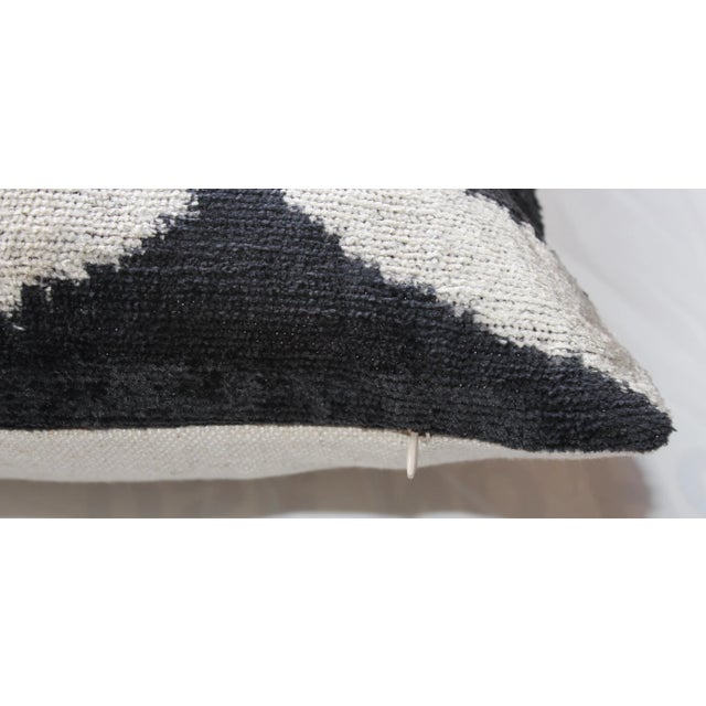 Textile Contemporary Velvet Ikat Bohemian Throw Pillow For Sale - Image 7 of 9