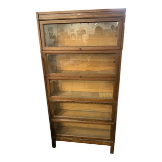 1910s Vintage Oak Stacking Barrister Bookcase For Sale