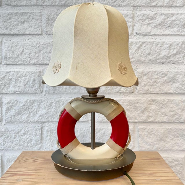 Swedish Modern Nautical Lifebuoy Table Lamp by Olof Heijke, Stockholm, 1940s For Sale - Image 4 of 10