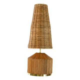 Pencil Reed Rattan 'Lumina' Table Lamp For Sale