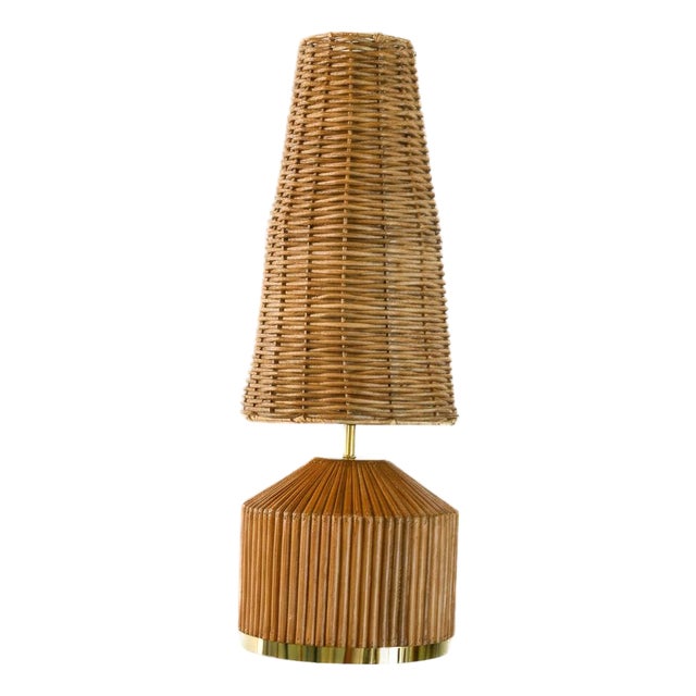 Pencil Reed Rattan 'Lumina' Table Lamp For Sale