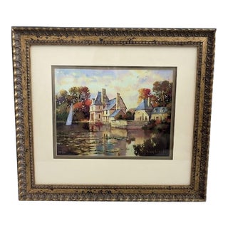 Max Hayslette Limited Edition Signed/Numbered Framed Giclee Art Print, Chateau Series D, English Cottagecore For Sale