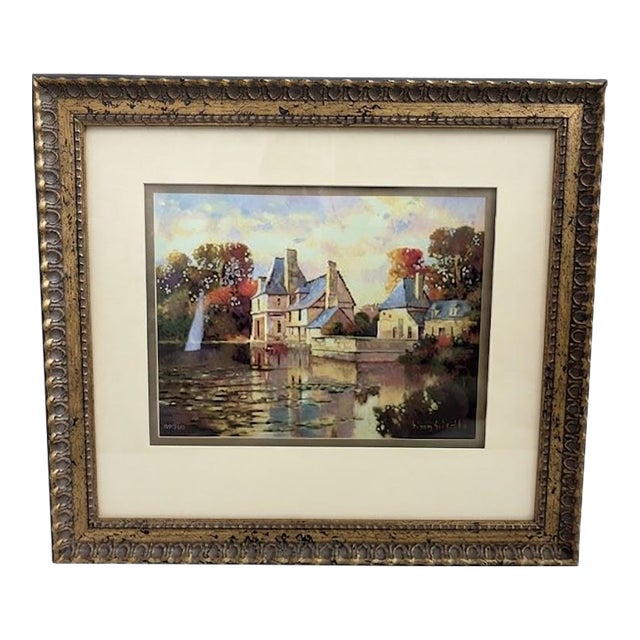Max Hayslette Limited Edition Signed/Numbered Framed Giclee Art Print, Chateau Series D, English Cottagecore For Sale
