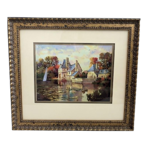 Max Hayslette Limited Edition Signed/Numbered Framed Giclee Art Print, Chateau Series D, English Cottagecore