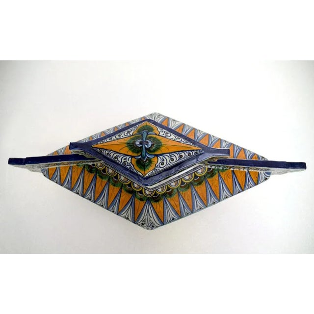 Blue Large Ceramic Renaissance Style Lidded Pot by Paolo Zoli Faenza, 1920s For Sale - Image 8 of 13