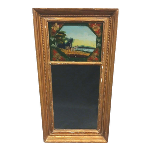Antique Federal Giltwood Trumeau Mirror