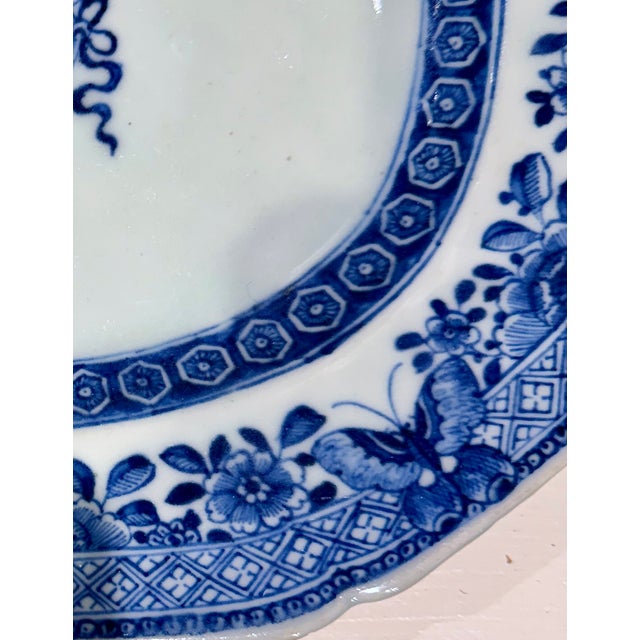 Chinese Export Porcelain Shaped Dish, Blue and White With Flower Basket, Qing Dynasty, Circa 1800 For Sale - Image 15 of 17