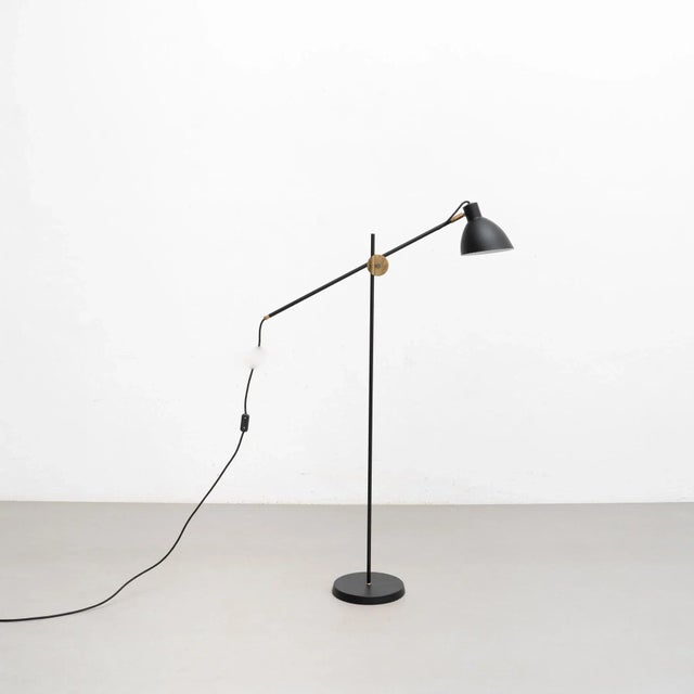 Metal KH #1 Black Raw Brass Floor Lamp from Konsthantverk For Sale - Image 7 of 18