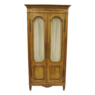 Vintage Auffray & Co French Country Provincial Tall Fruitwood Armoire Wardrobe For Sale