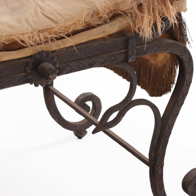 A French Savonarola Style Iron and Bronze Chair, C. 1900. For Sale - Image 9 of 9