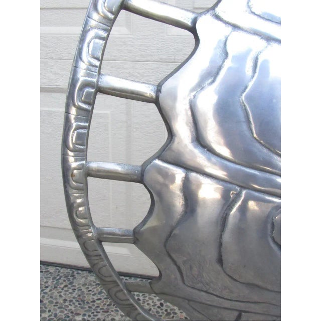 Mid-Century Modern Pair of Arthur Court Aluminum Turtle Shell Lamps For Sale - Image 3 of 18