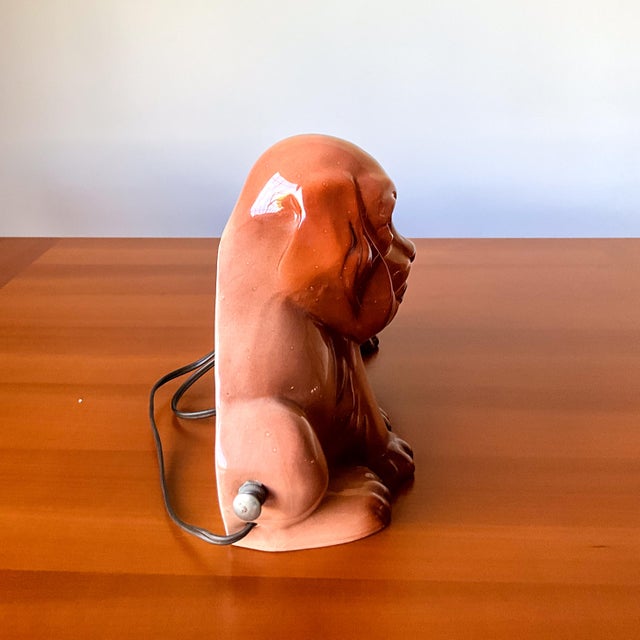 Ceramic Vintage Leland Claes Puppy Dog Lamp For Sale - Image 7 of 12