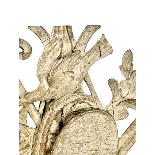 Mid 19th Century Pair of Hand Carved Wood French Provincial Wall Plaques Featuring a Bird Nest and Musical Instrument For Sale - Image 11 of 18