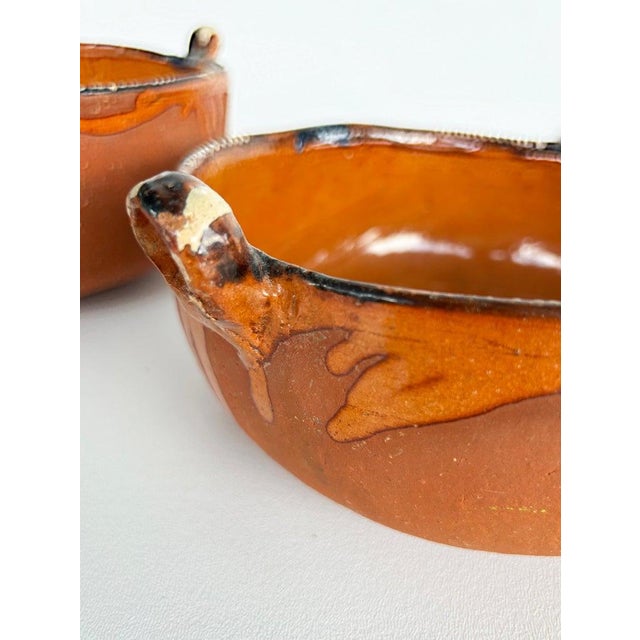 1970s Lugano, Italian Glazed Ceramic Terracotta Serving Bowls, Stamped Marks - Set of 7 For Sale - Image 14 of 16