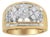 10K Yellow and White Gold 1 1/2 Cttw Pear Shaped 3 Stone Style Diamond Ring Band (H-I Color, SI1-SI2 Clarity) - Ring - Size 7 For Sale
