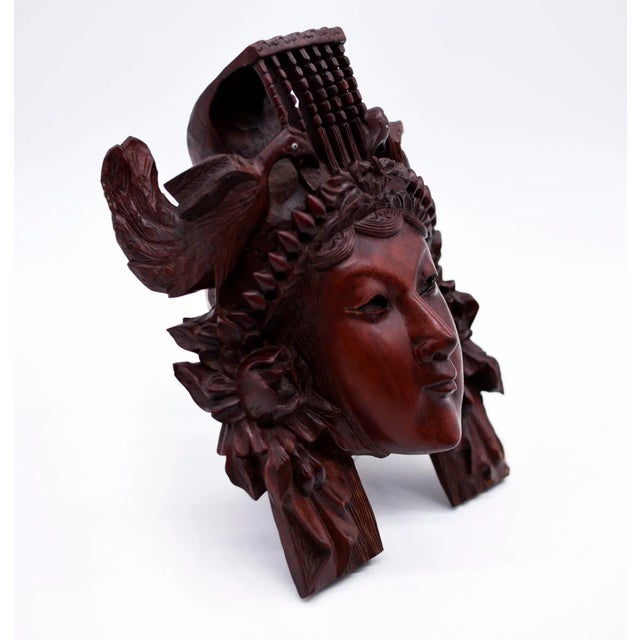 Vintage Hand-Carved Decorative Wooden Wall Hanging Sculpture From Spain For Sale In Chicago - Image 6 of 12