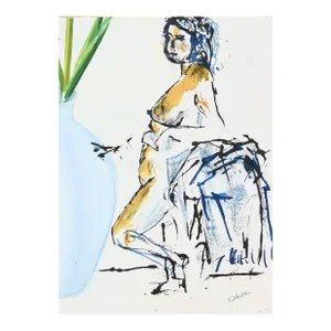 Martha Holden "Modern Woman" Contemporary Figurative Female Nude Painting.