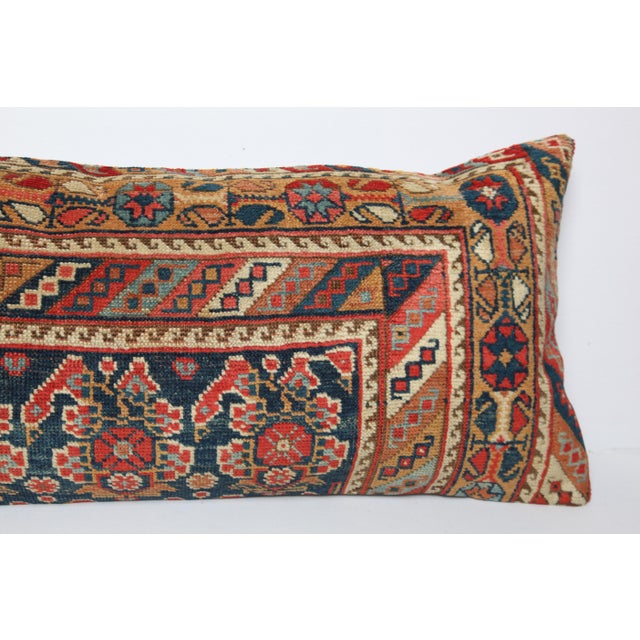 Textile Handwoven Antique Colourful Persian Lumbar Rug Pillow Cover -16'' X 41'' For Sale - Image 7 of 10