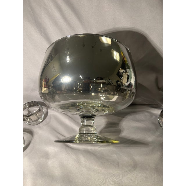 Silver 1970s Metalyte Dorothy Thorpe Style Silver Banded Punch Bowl and 12 Cups For Sale - Image 8 of 11
