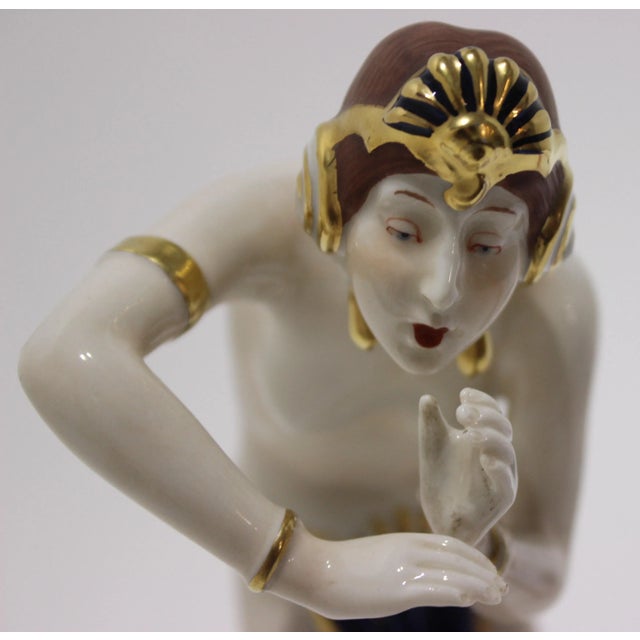 Ceramic Art Deco Snake Charmer Figurine For Sale - Image 7 of 13