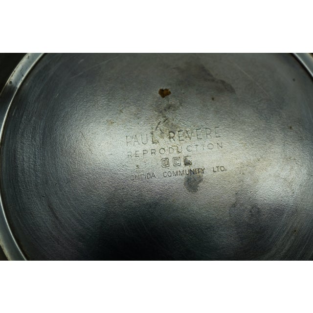 Antique Silver Plate Lot Paul Revere Bowls Wm Rogers Compote Pilgrim Coffee Pot - Set of 5 For Sale - Image 17 of 18