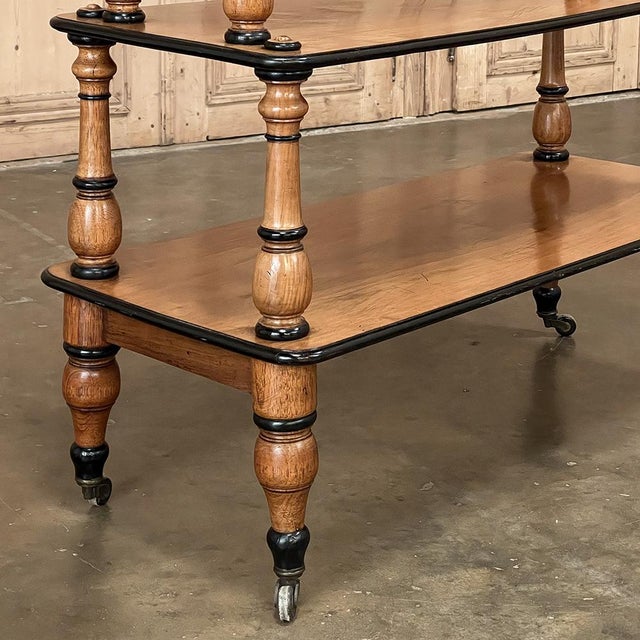 19th Century English Open Library Caddy Bookshelf on Casters For Sale - Image 13 of 18