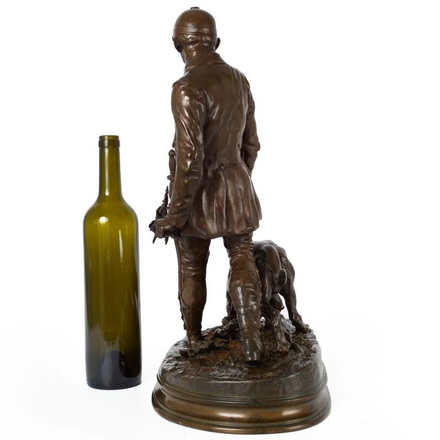 Realism French Antique Bronze Sculpture "Valet De Limier" by Pierre Jules Mene & Barbedienne For Sale - Image 3 of 12
