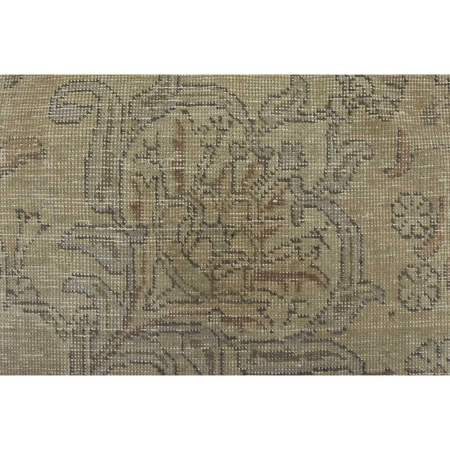 Beige Tabriz Rug 9’8” X 12’11” Beige Wool Vintage Distressed Hand-Knotted Carpet For Sale - Image 8 of 15