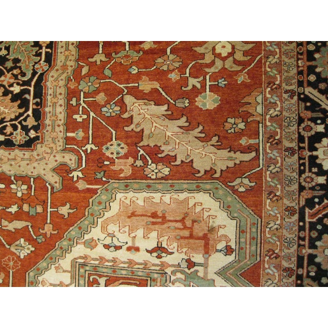 Turkish Serapi Wool 16X25 Rust, Black & Tan Handmade Area Rug #1141351