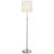 Thomas O'Brien by Visual Comfort Signature Bryant Floor Lamp in Polished Nickel with Linen Shade For Sale